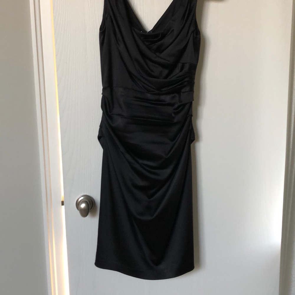 Suzi Chin Boutique black satin dress